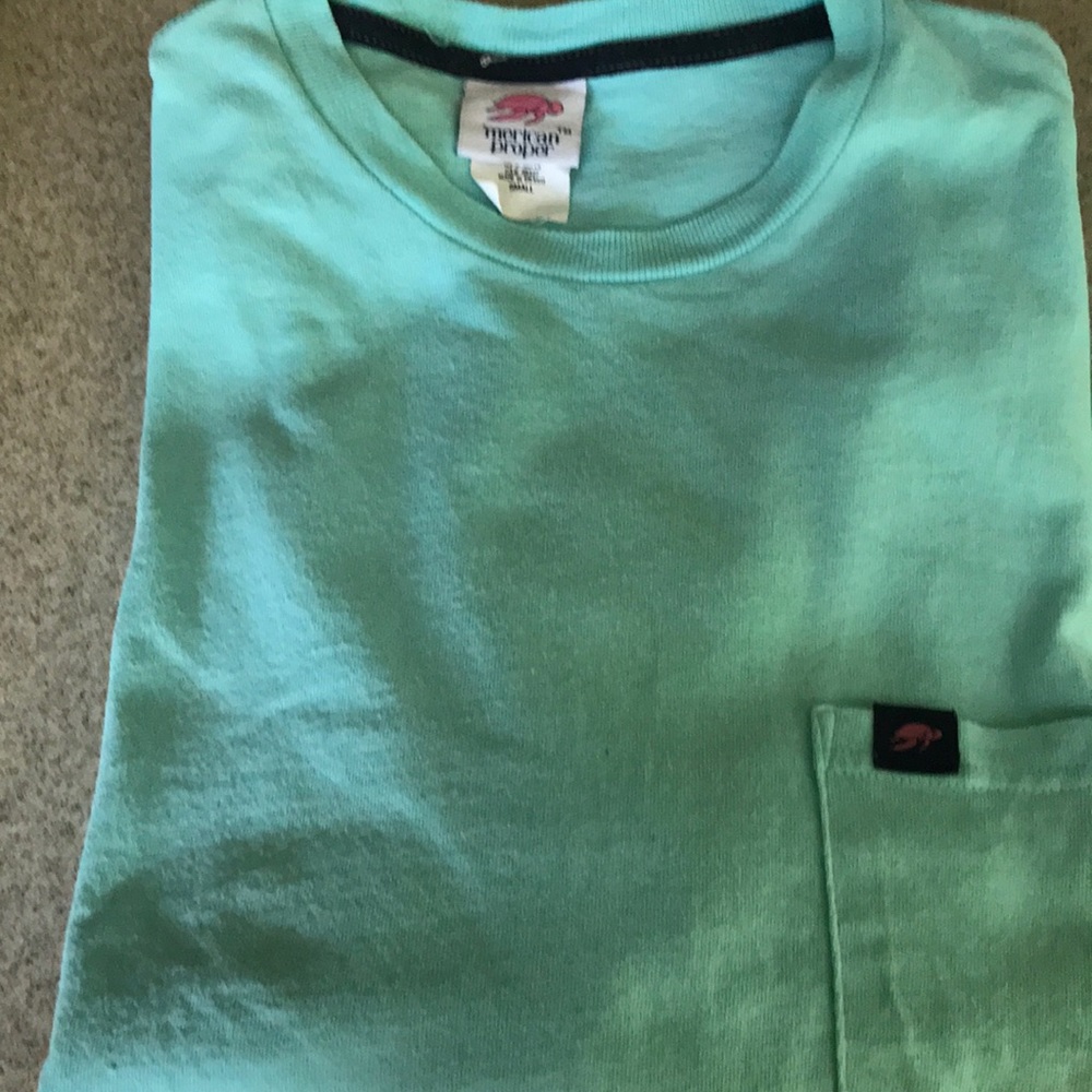 Women’s l/s ‘Merican Proper light teal size small